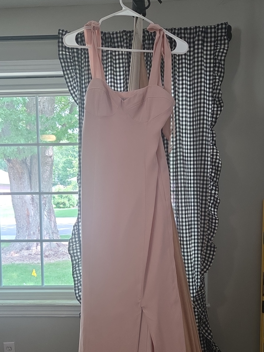 BHLDN Blush Pink Maxi Dress with Tie Straps